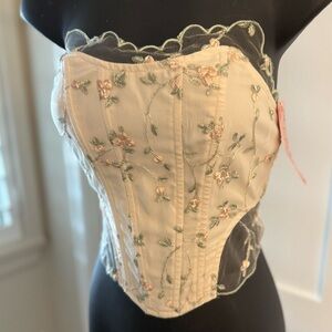 🩷🌸 SHEIN Mod Pap 21 Floral Corset Top Size XS NWT